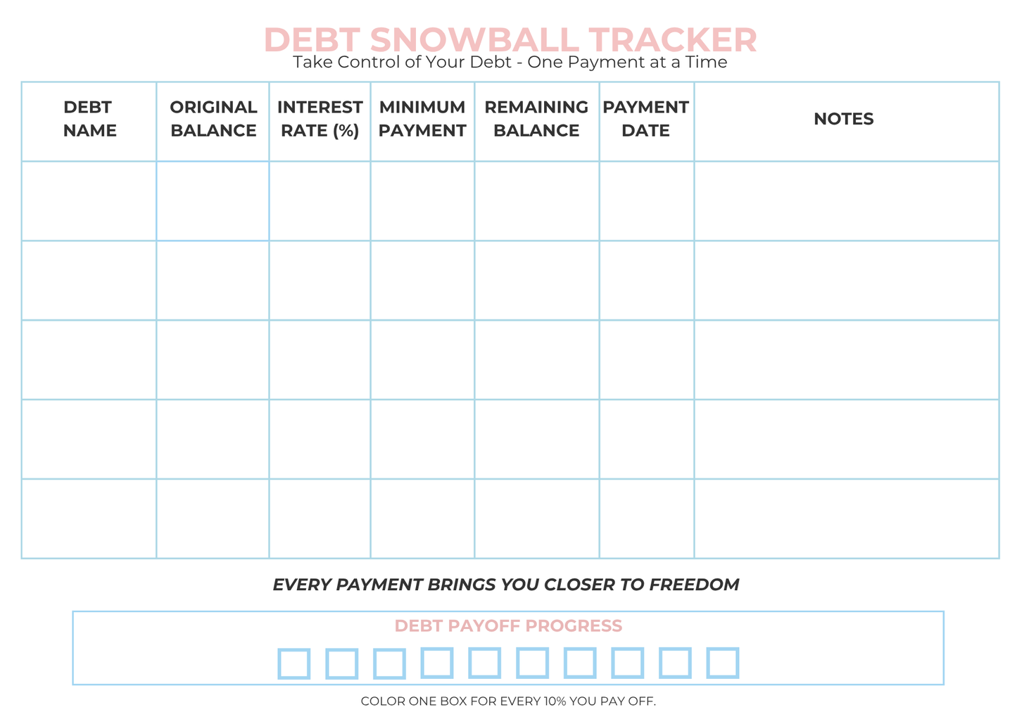 Debt Snowball Tracker
