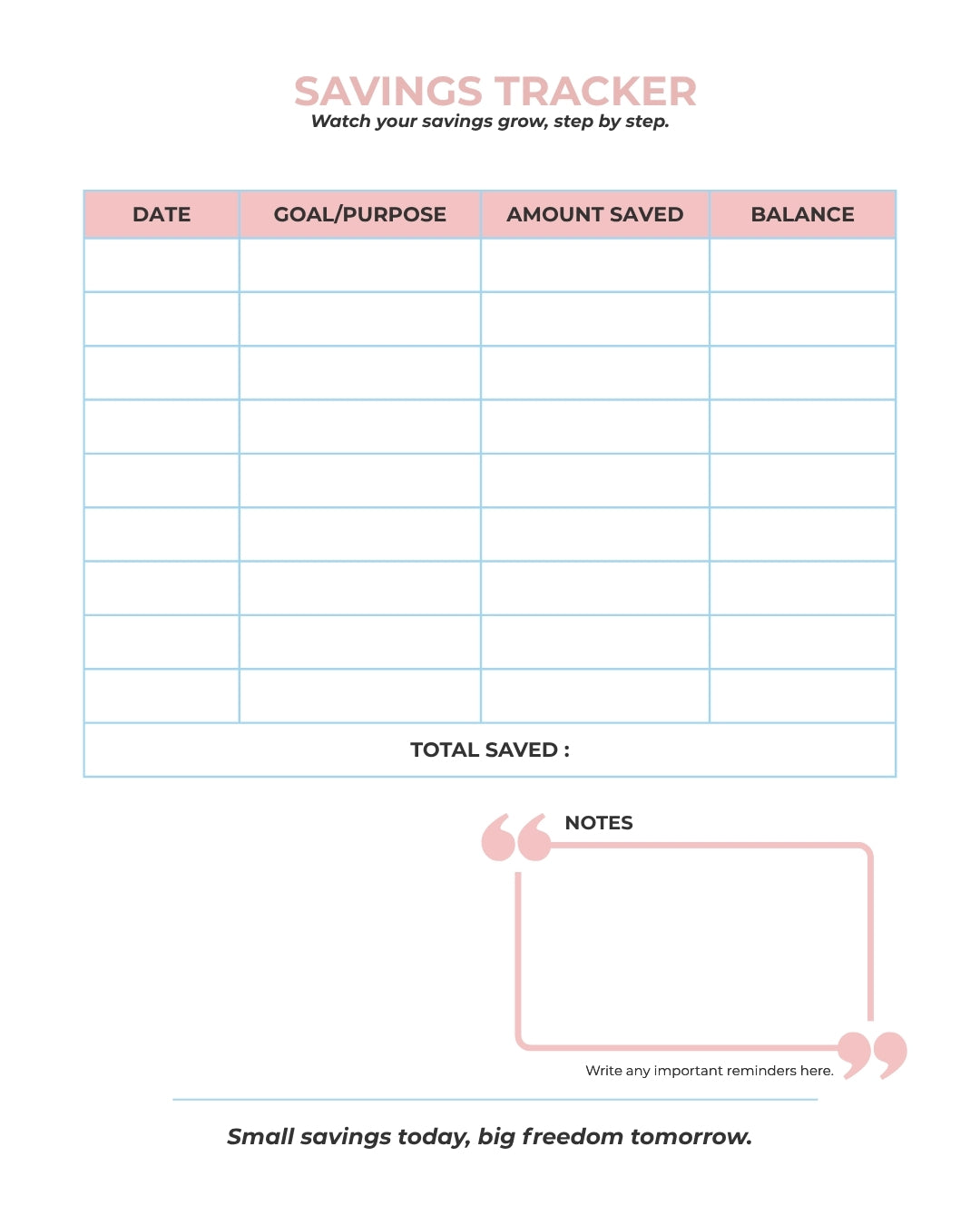 Savings Tracker